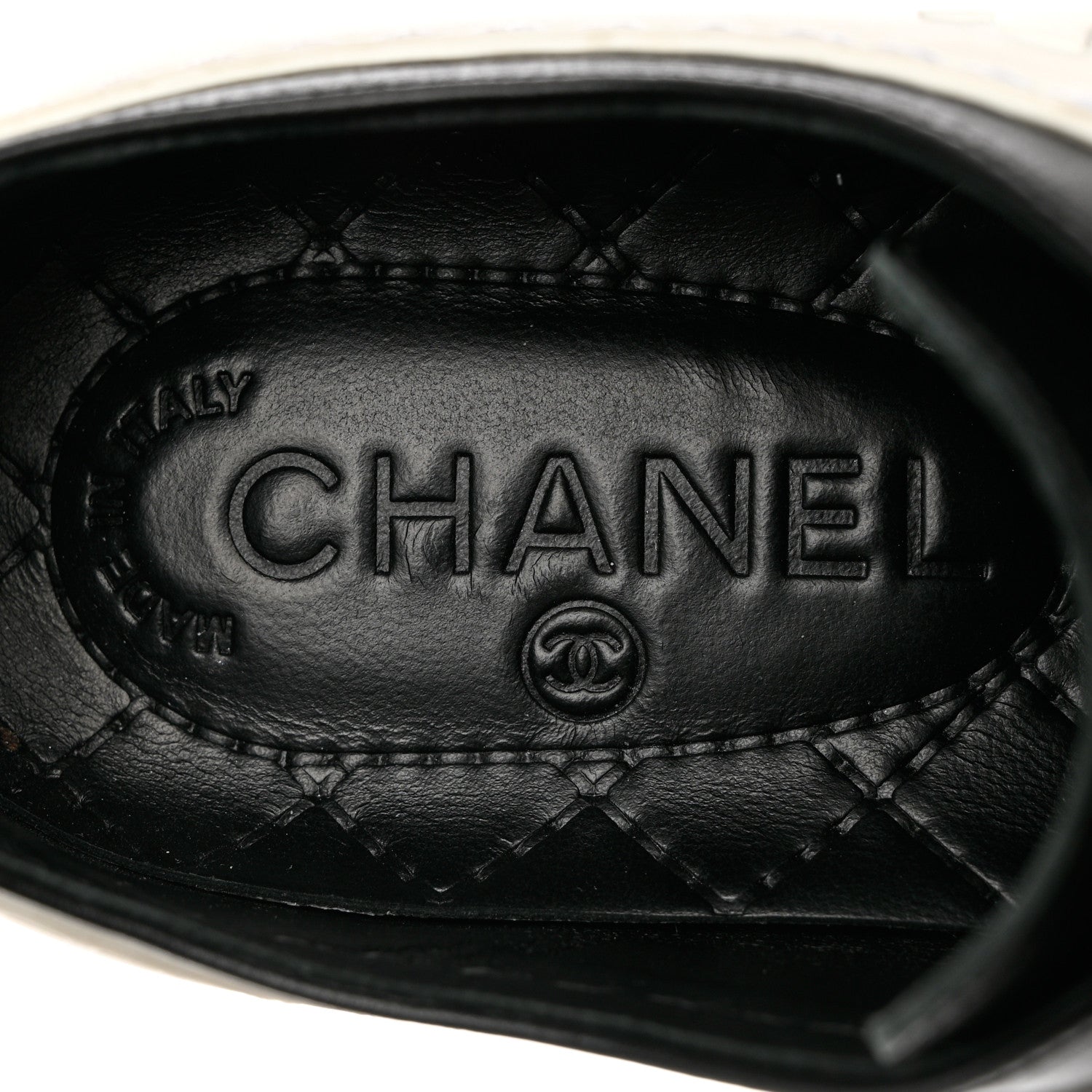 Chanel Calfskin Womens CC Sneakers 36 Black White 7 of 12