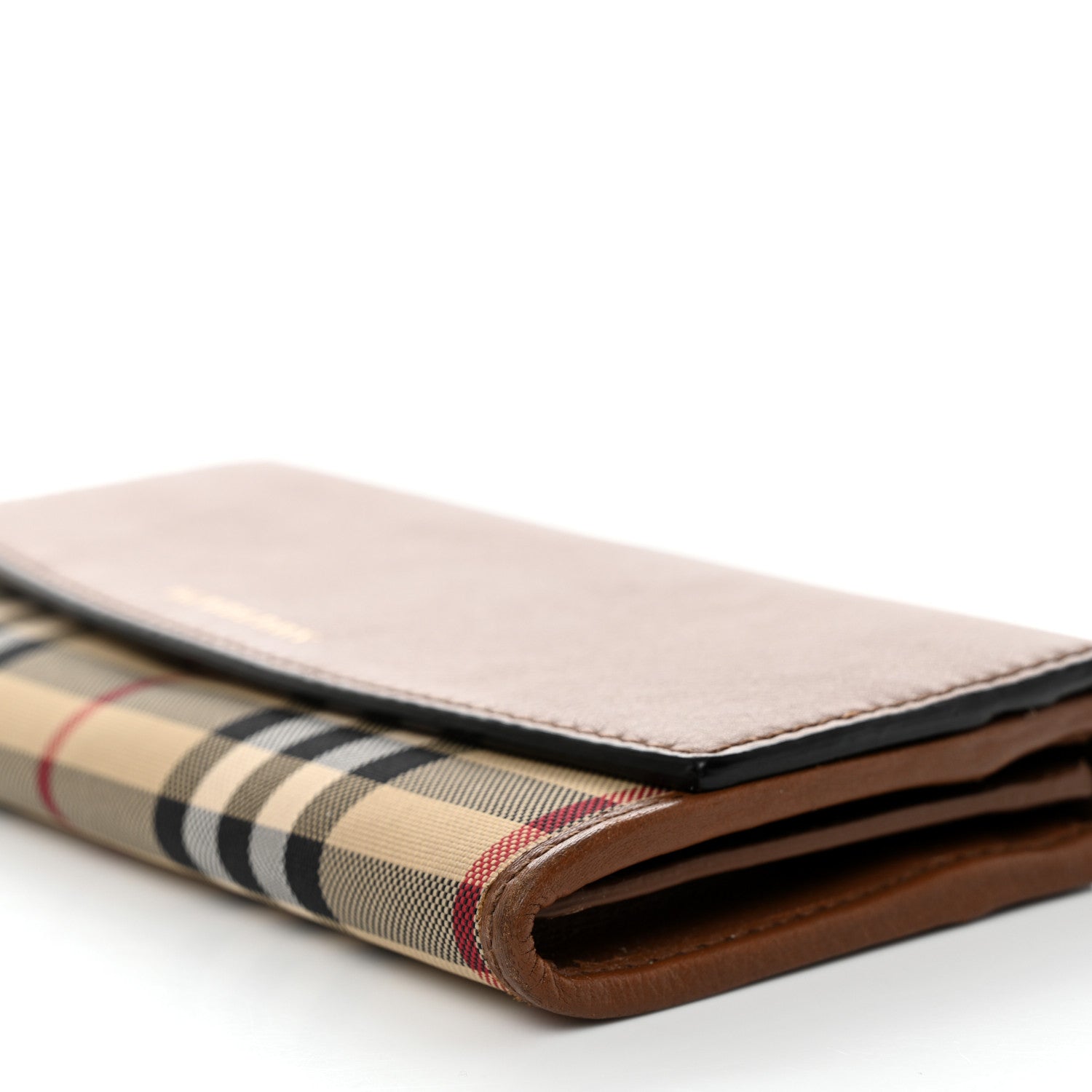 Burberry Calfskin Horseferry Check Porter Continental Wallet Tan 10 of 11