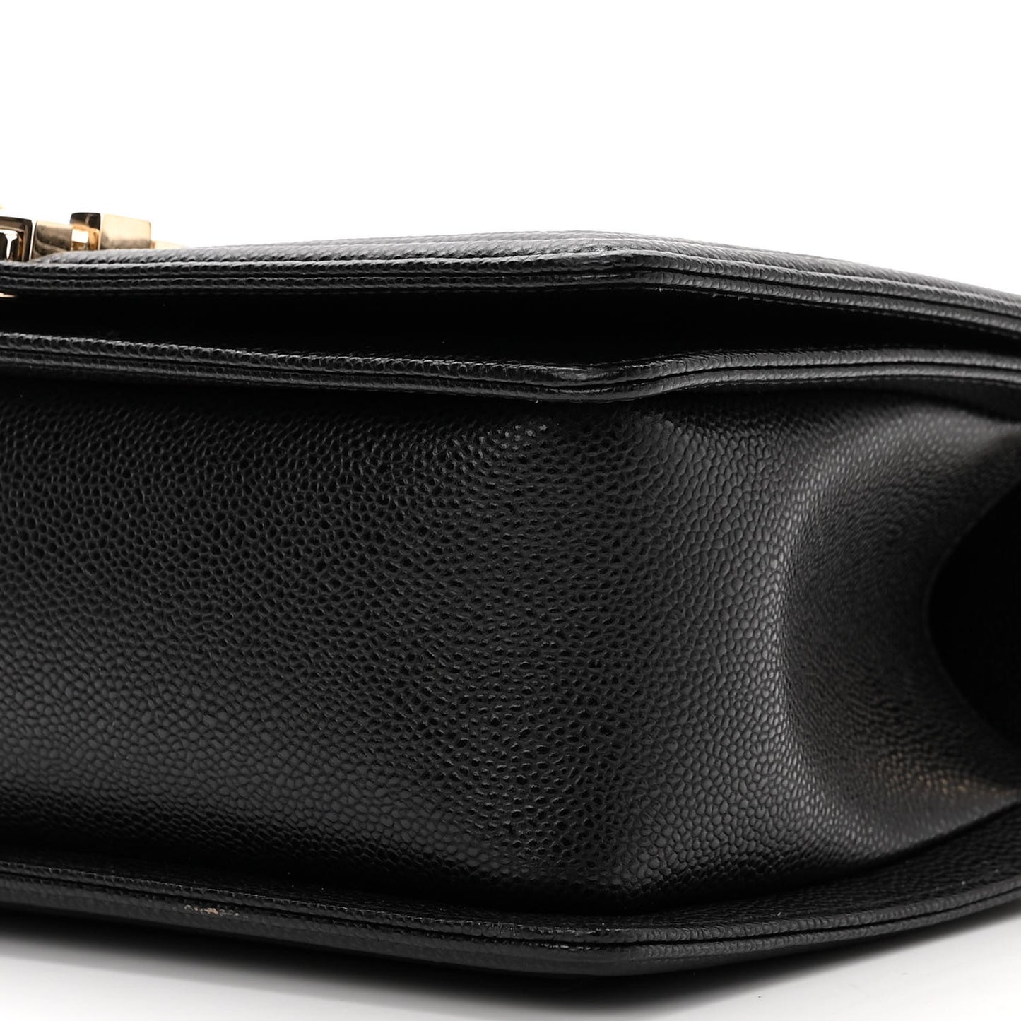 Caviar Chevron Quilted Medium Boy Flap Black