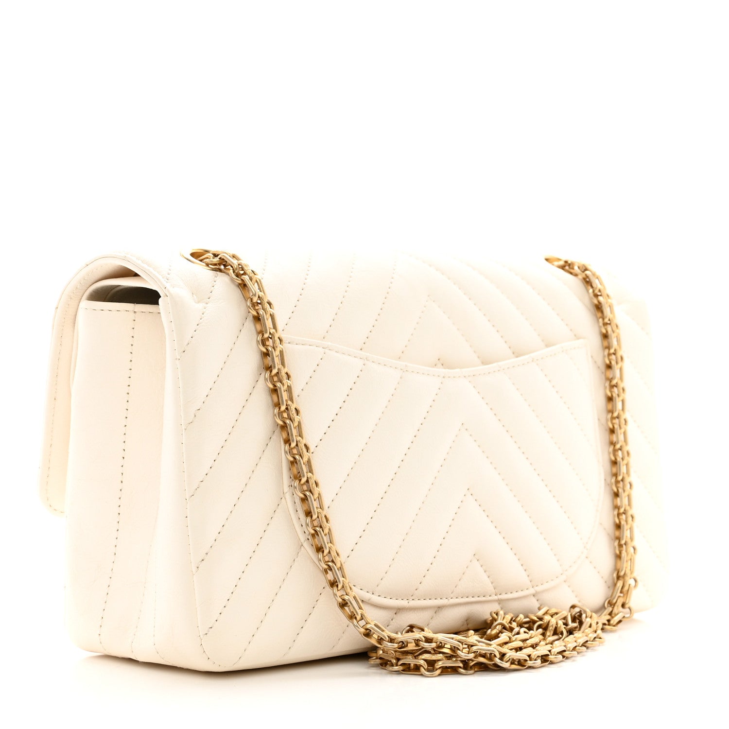 Chanel Aged Calfskin Chevron Quilted 2.55 Reissue 225 Flap White 3 of 9