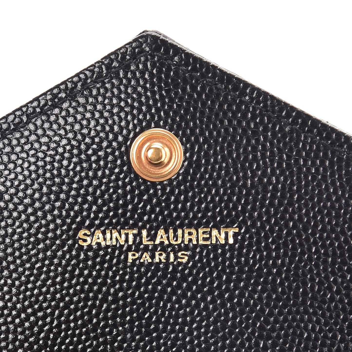 Grain De Poudre Matelasse Chevron Small Monogram Envelope Wallet Black
