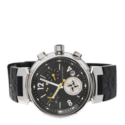 Louis Vuitton Stainless Steel Rubber 34mm Tambour Lovely Cup Quartz Watch Black 2 of 4