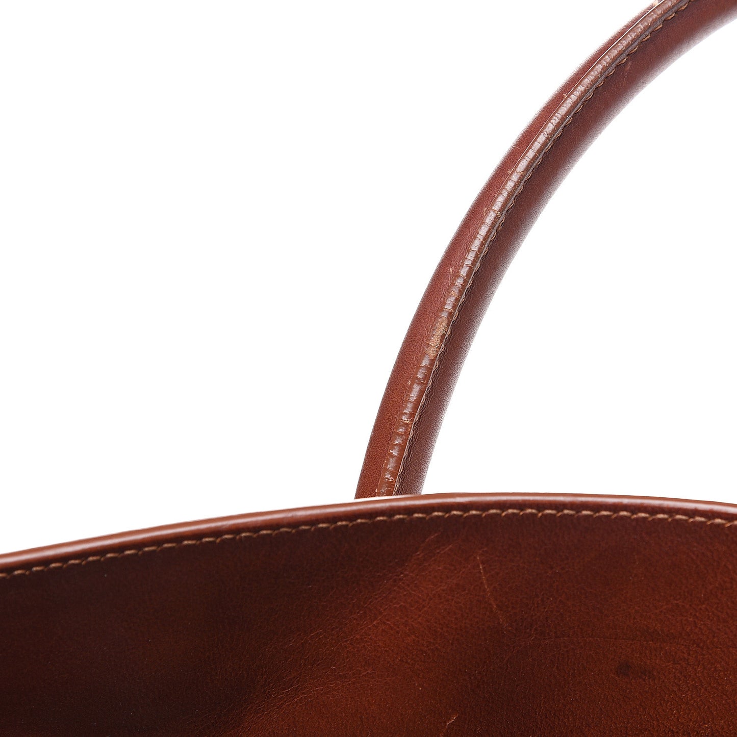 Linen Calfskin Medium Souple Sac De Jour Cognac