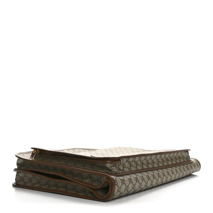 Gucci GG Supreme Monogram Azalea Calfskin Retro Interlocking G Hanger Garment Bag Beige Ebony Brown Sugar 3 of 9