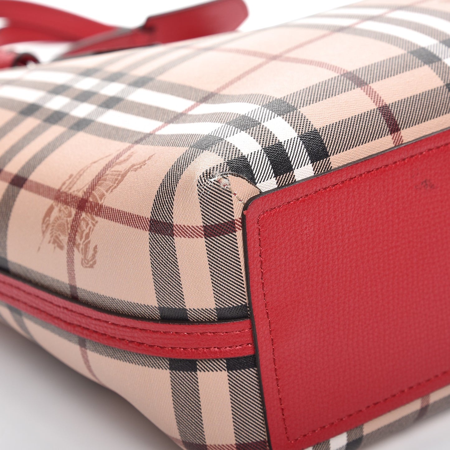 Haymarket Check Small Reversible Tote Poppy Red