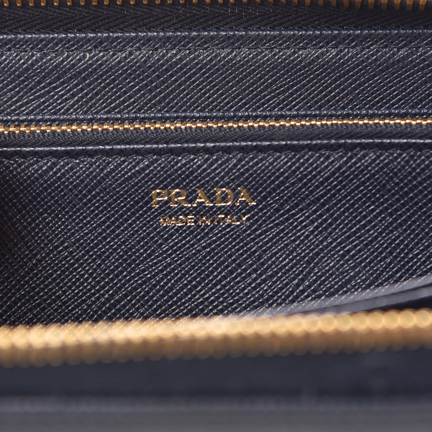 Prada Saffiano Metal Zip Around Wallet Baltico 6 of 9