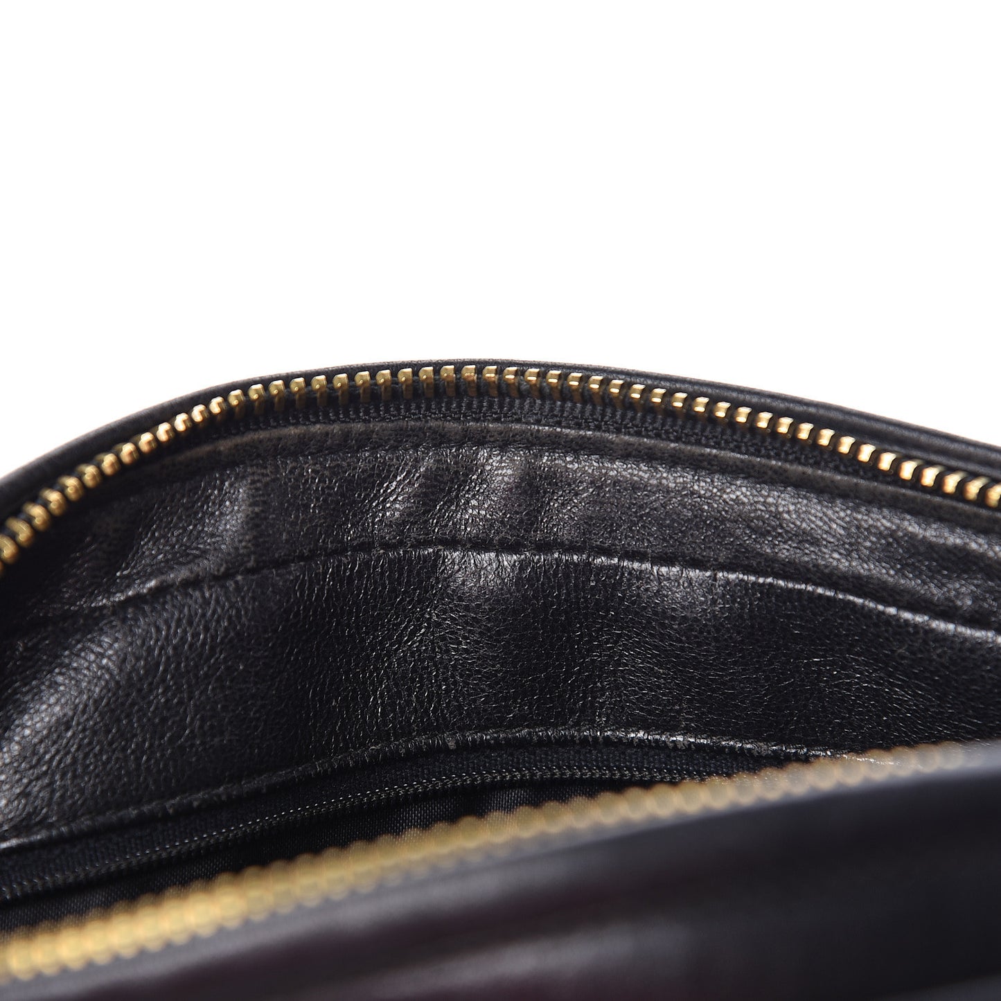 Lambskin Chevron Quilted Tassel Camera Case Black