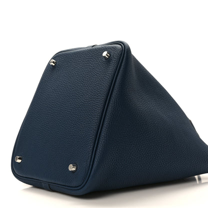 Hermes Taurillon Clemence Picotin Lock 22 MM Bleu de Prusse 8 of 9