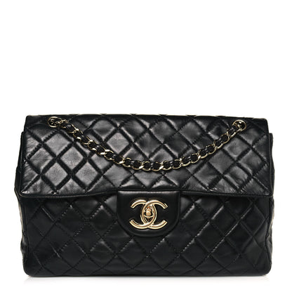 Chanel Washed Lambskin Quilted Maxi Single Flap Black 1 of 15