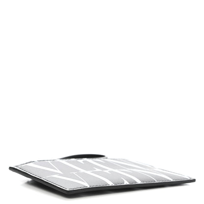 Valentino Garavani Calfskin VLTN Time Zip Coin Card Case Black White 4 of 7