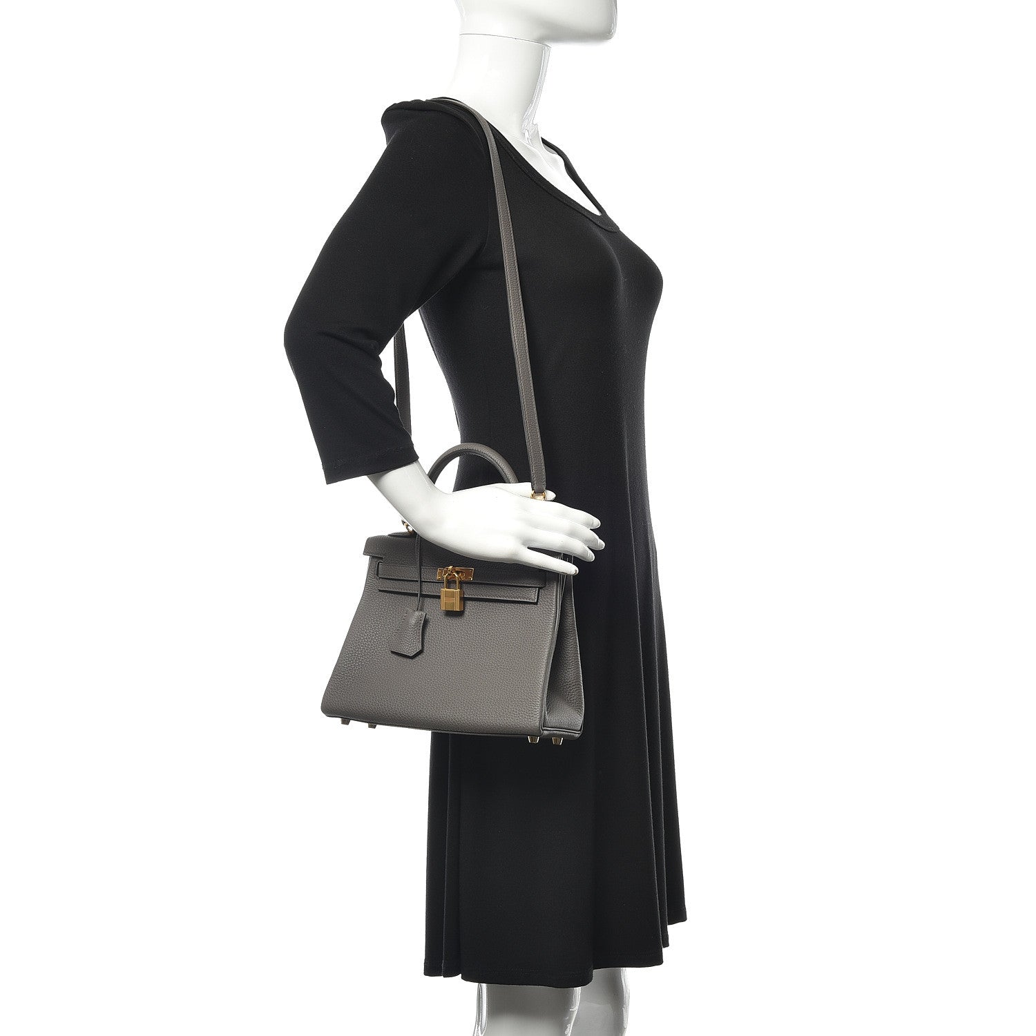 Hermes Togo Kelly Retourne 25 Etain 2 of 38