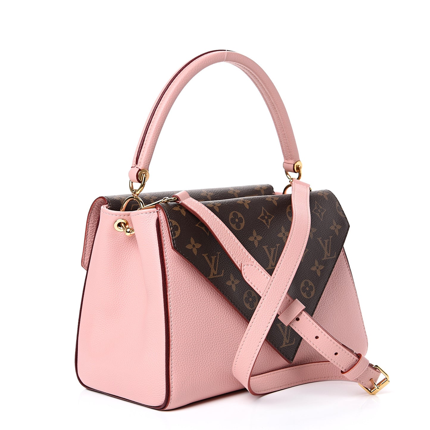 Grained Calfskin Monogram Double V Rose Poudre
