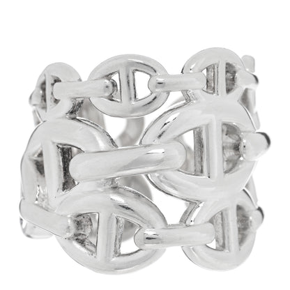 Hermes Sterling Silver GM Chaine d'Ancre Enchainee Band Ring 52 6 1 of 5