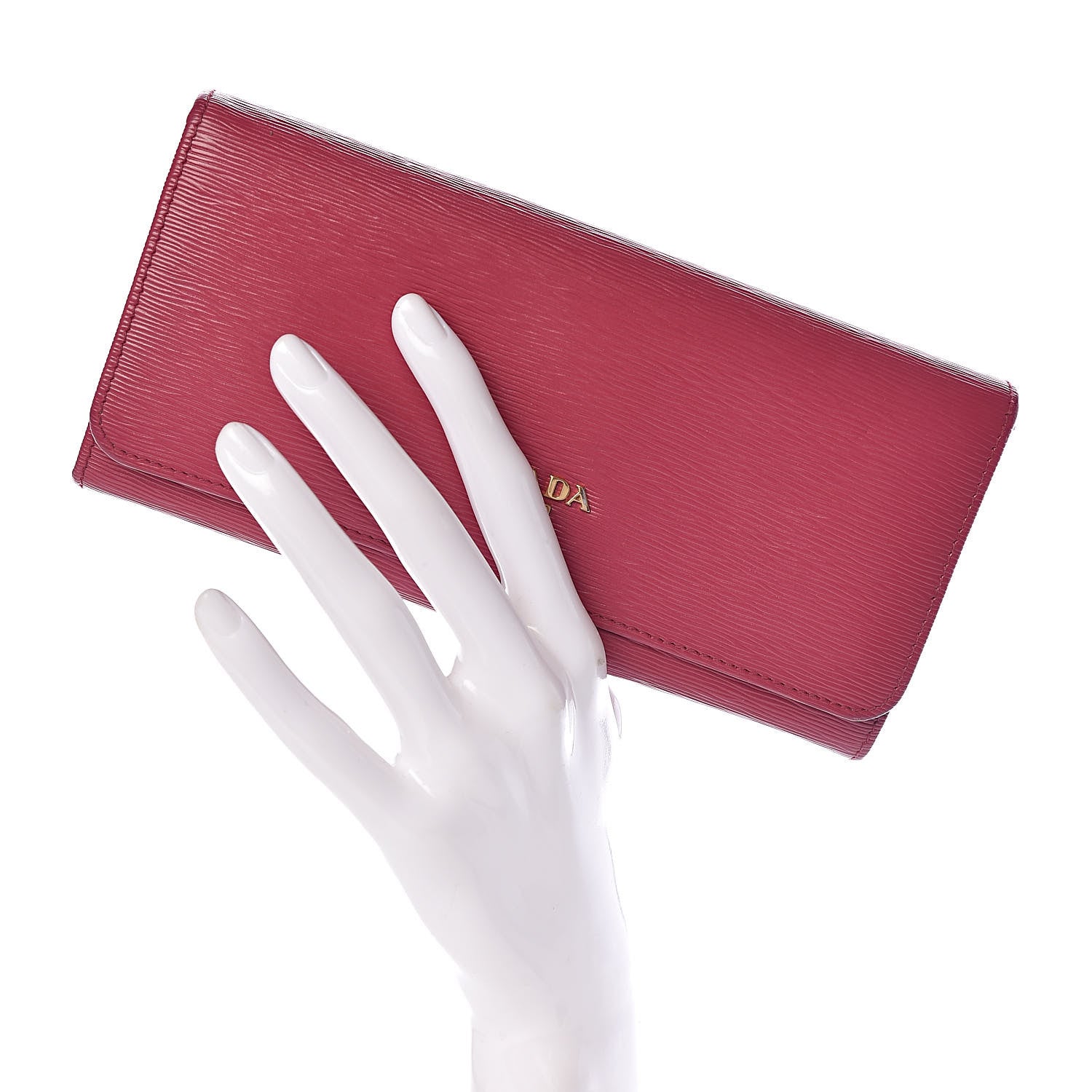 Prada Vitello Move Continental Flap Wallet Peonia 2 of 8