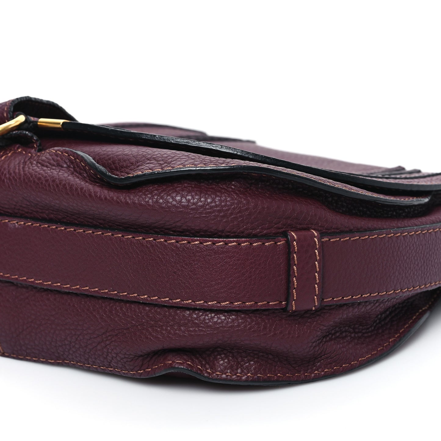 Grained Calfskin Medium Marcie Saddle Bag Dark Velvet