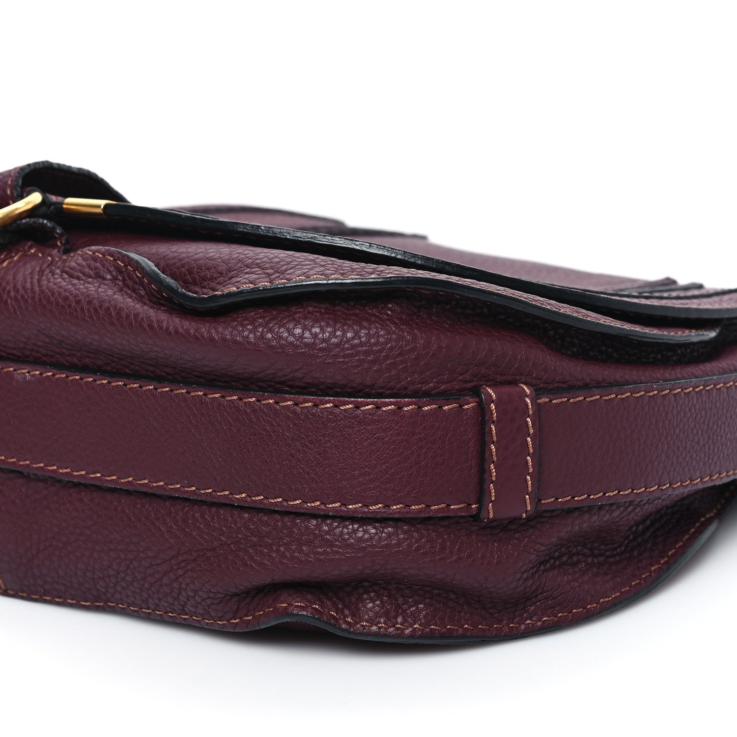Chloe Grained Calfskin Medium Marcie Saddle Bag Dark Velvet 9 of 9