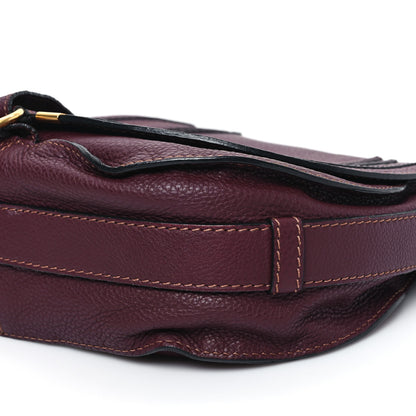 Chloe Grained Calfskin Medium Marcie Saddle Bag Dark Velvet 9 of 9
