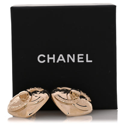 Chanel Metal CC Heart Turnlock Earrings Gold 5 of 5