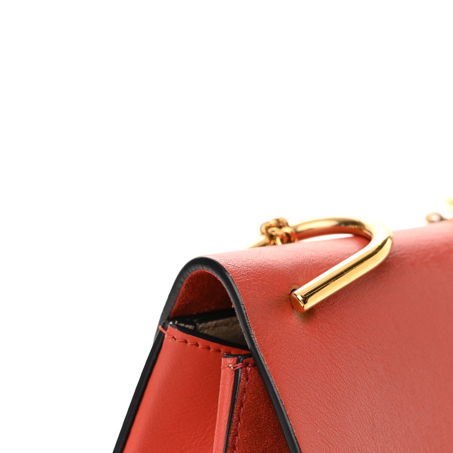 Suede Smooth Calfskin Drew Shoulder Bag Poppy