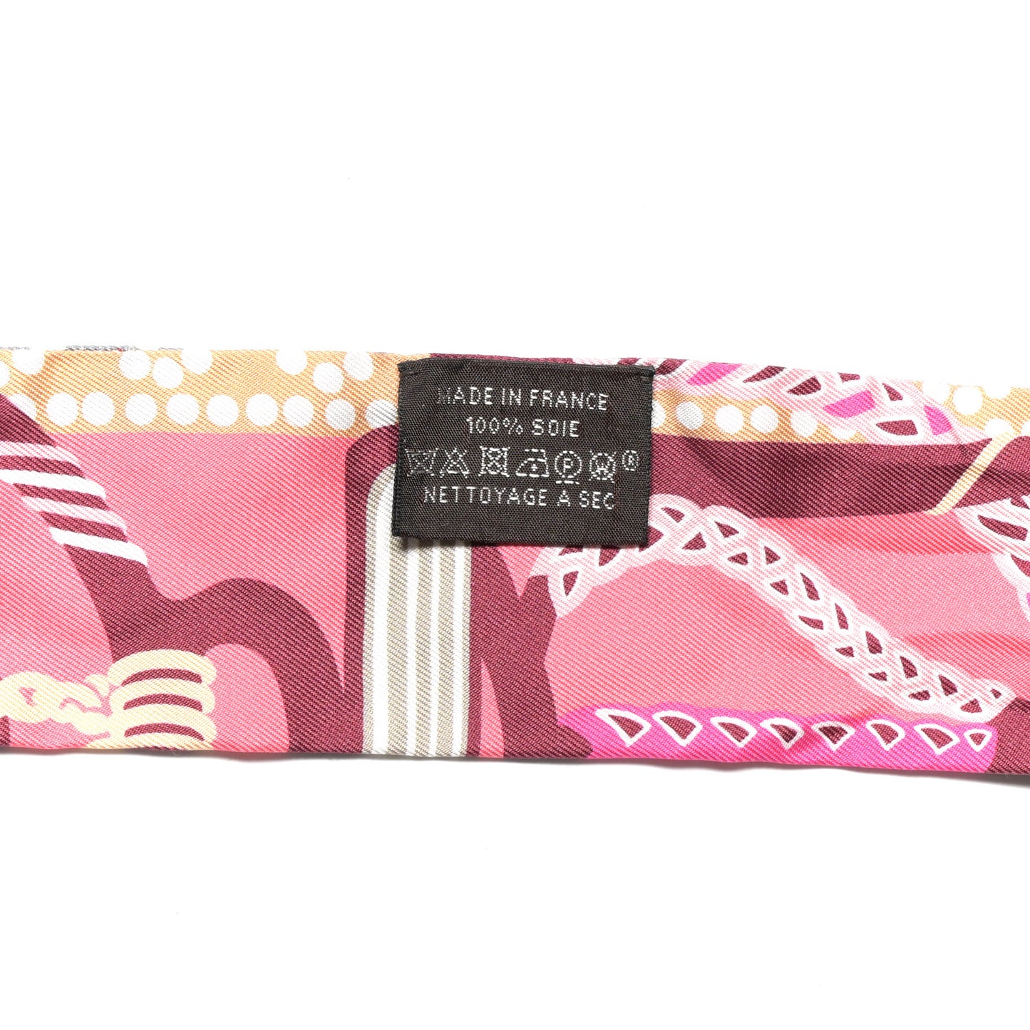 Silk Fantaisie D' Etriers Twilly Rose Vif Prune Beige