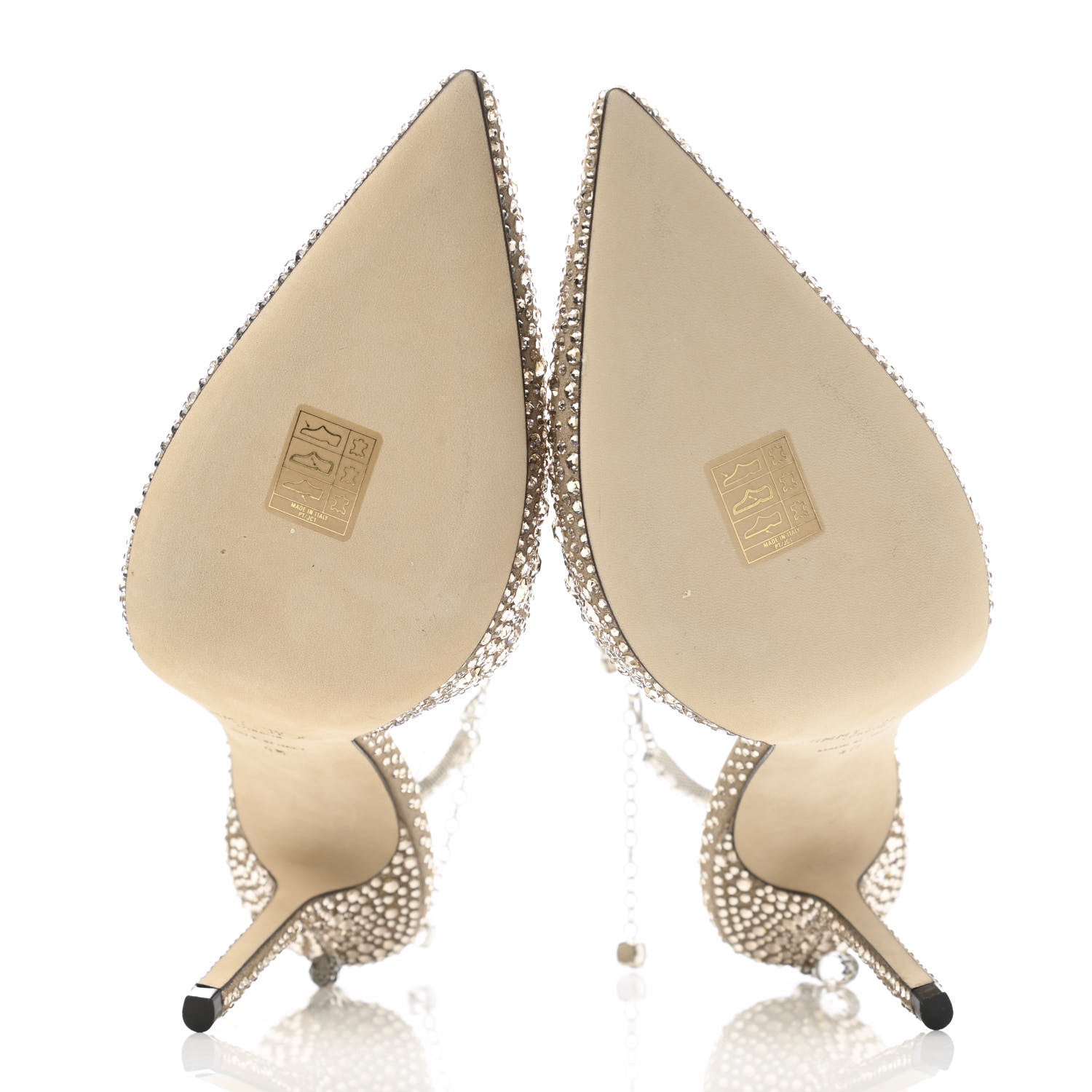 Jimmy Choo Satin Crystal Saeda 100 Pumps 40 Honey Gold 5 of 8