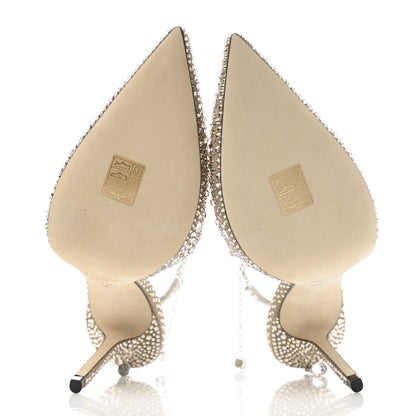 Jimmy Choo Satin Crystal Saeda 100 Pumps 40 Honey Gold 5 of 8