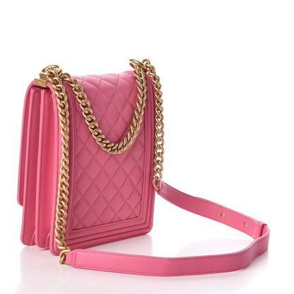 Chanel Calfskin Quilted North South Boy Flap Pink 3 of 10