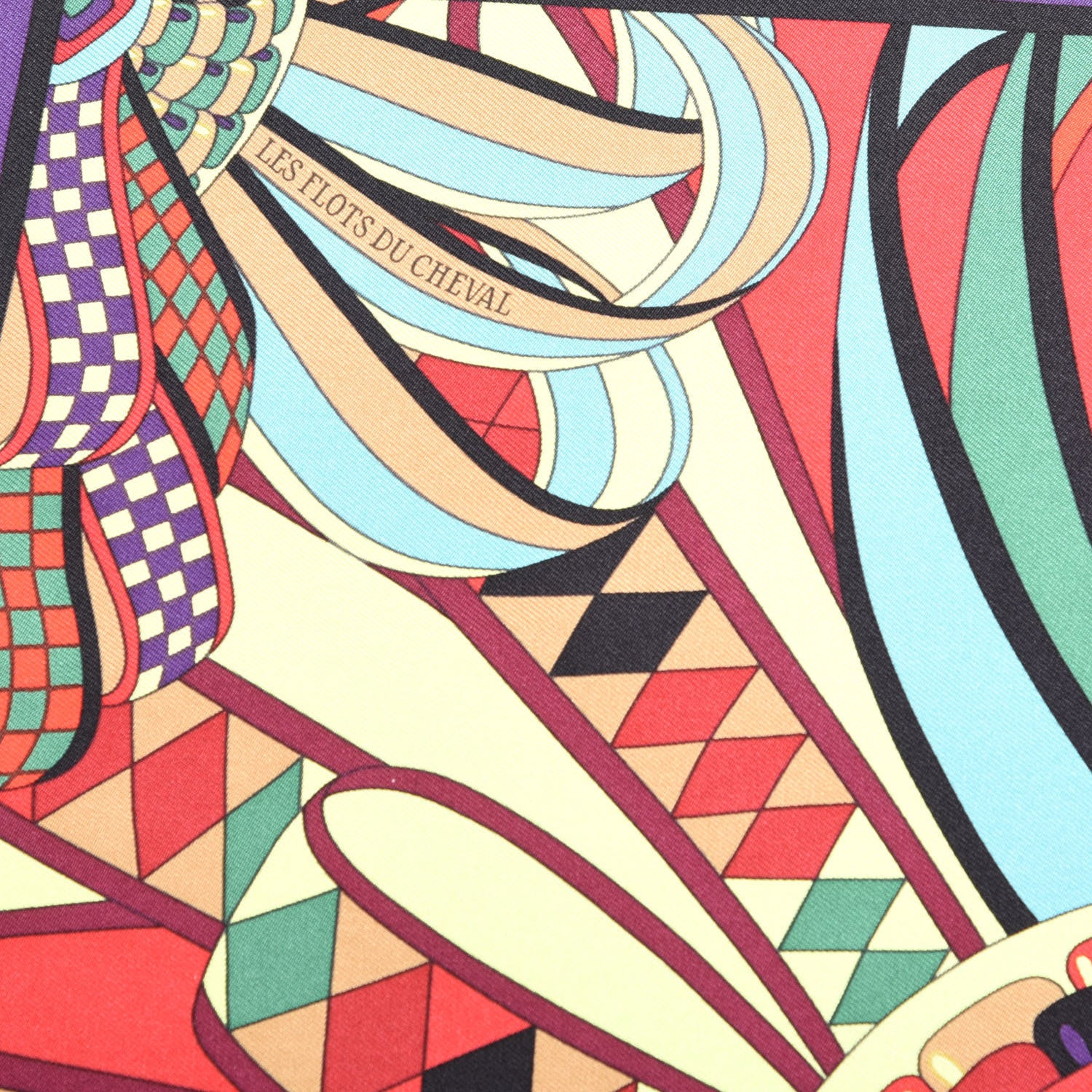 Hermes Silk Les Flots Du Cheval Pocket Square 3 of 6