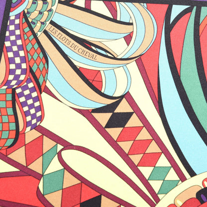 Hermes Silk Les Flots Du Cheval Pocket Square 3 of 6