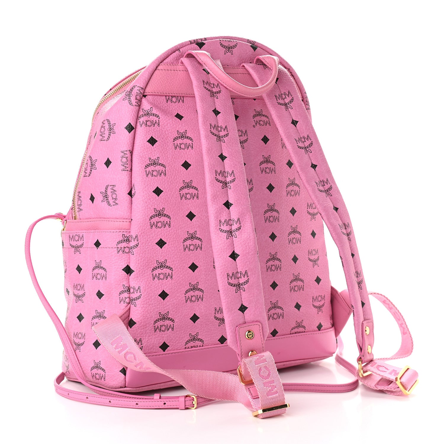 MCM Visetos Studded Medium Dual Stark Backpack Pink 3 of 12