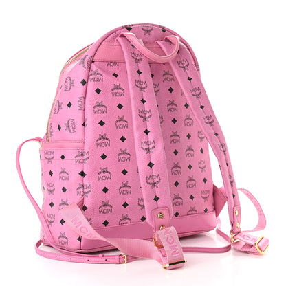 MCM Visetos Studded Medium Dual Stark Backpack Pink 3 of 12