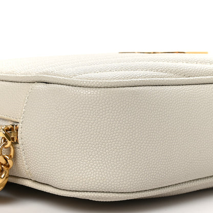 Saint Laurent Grain De Poudre Matelasse Monogram Mini Lou Camera Bag Crema Soft 9 of 10