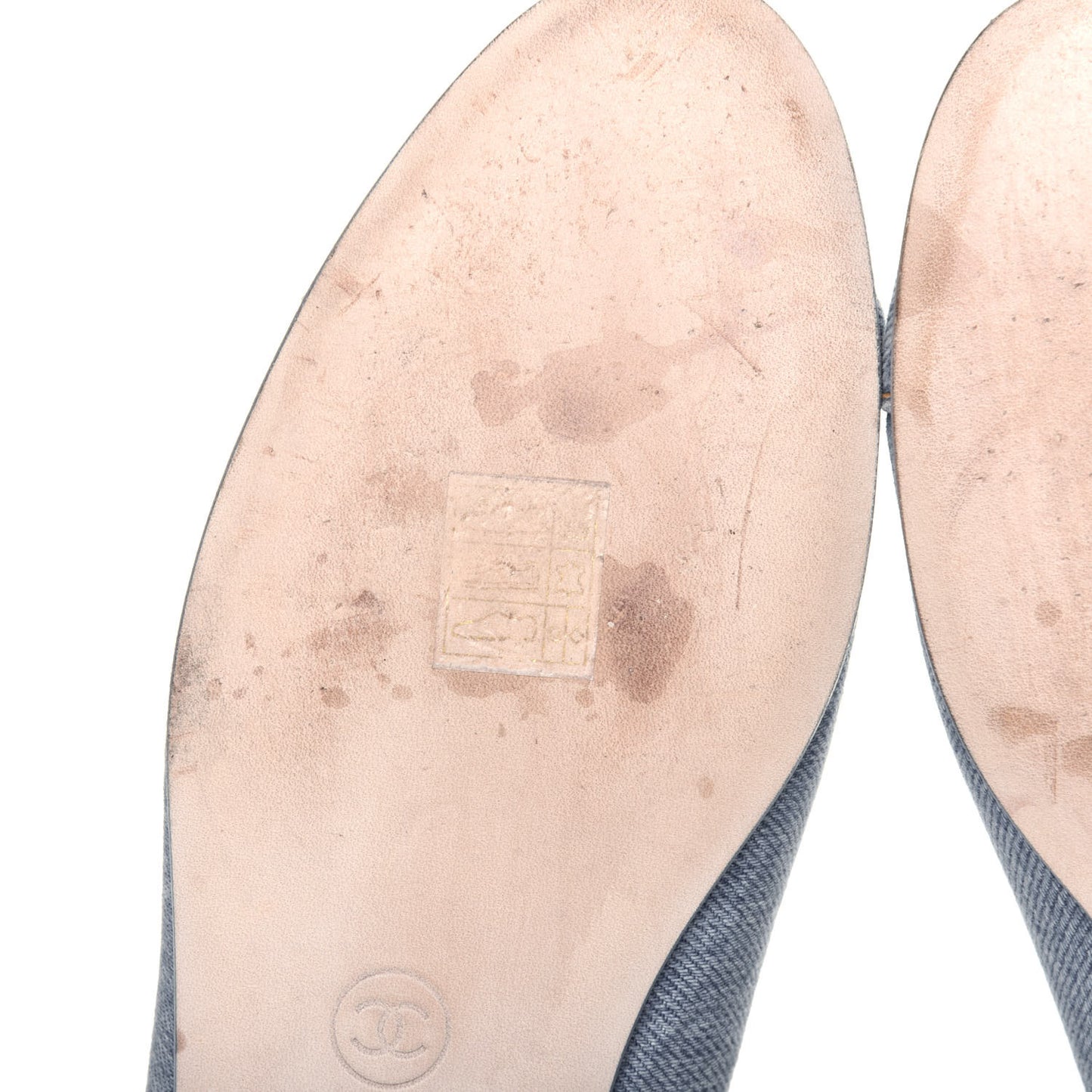 Denim CC Cap Toe Ballerina Flats 38.5 Light Blue