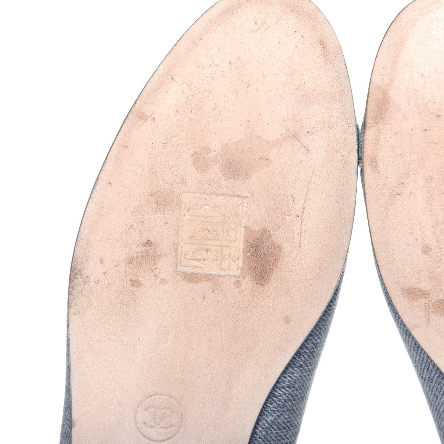 Chanel Denim CC Cap Toe Ballerina Flats 38.5 Light Blue 9 of 12