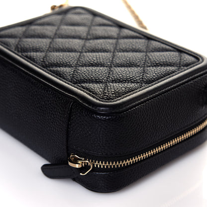 Chanel Caviar Quilted CC Filigree Vanity Clutch With Chain Black 11 of 13