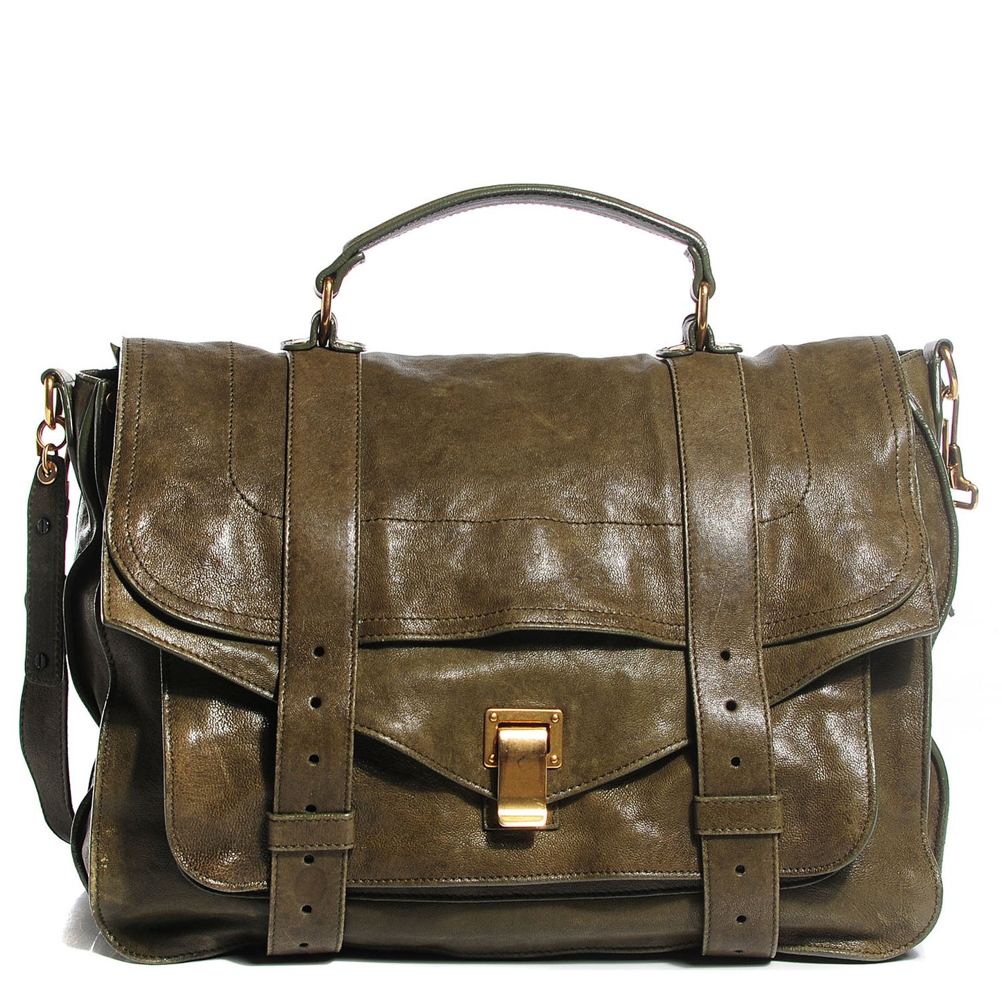 Lambskin Extra Large PS1 Satchel Military