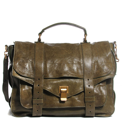 Proenza Schouler Lambskin Extra Large PS1 Satchel Military 1 of 10