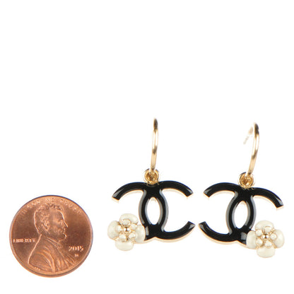 Chanel Enamel CC Camellia Earrings Gold 2 of 5