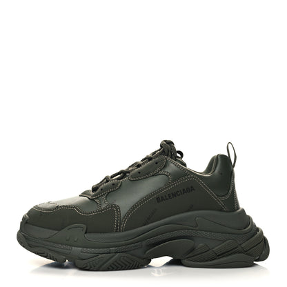 Balenciaga Technical Fabric Allover Logo Mens Triple S Sneakers 43 Kaki Black 1 of 7