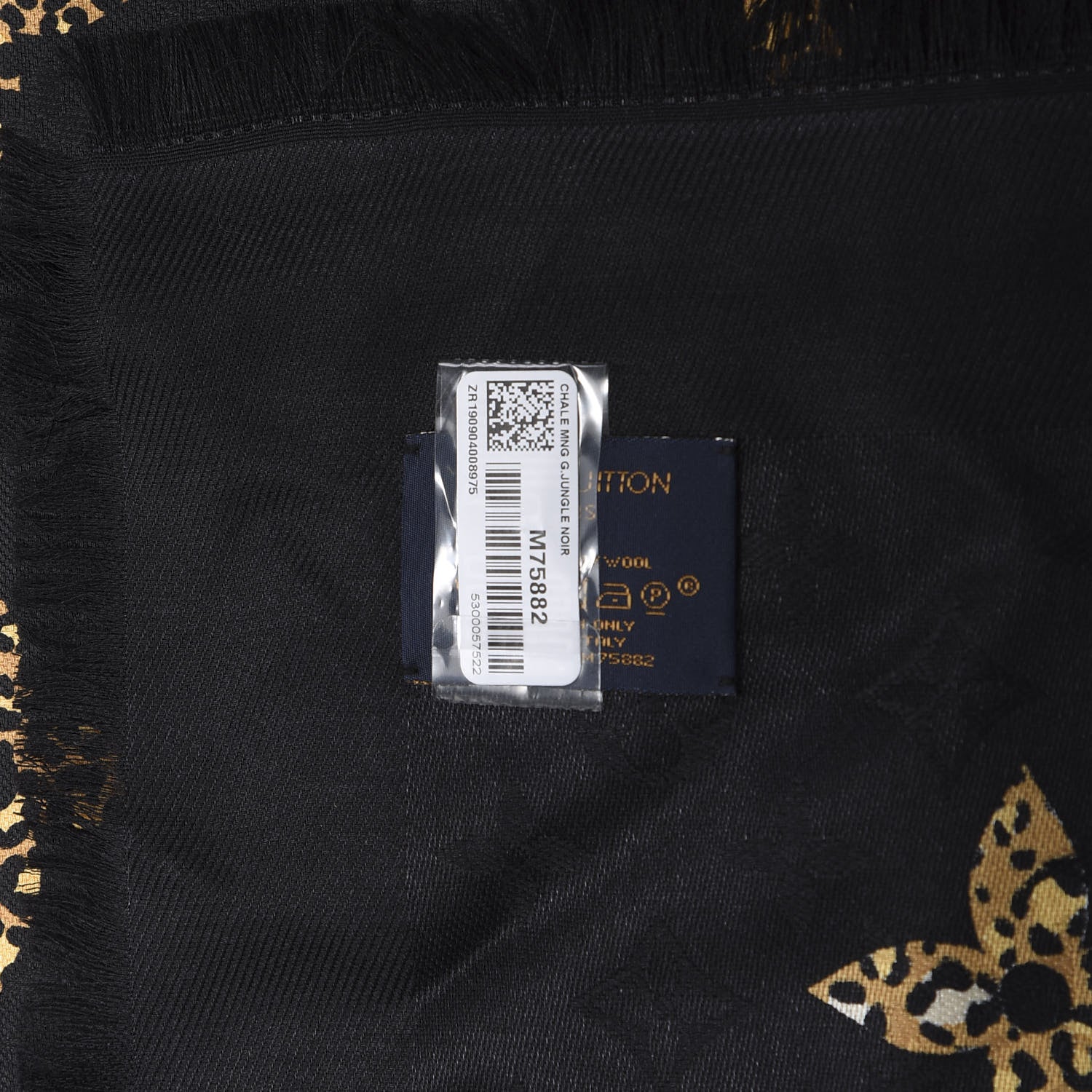 Louis Vuitton Wool Silk Monogram Giant Jungle Shawl Black 2 of 3