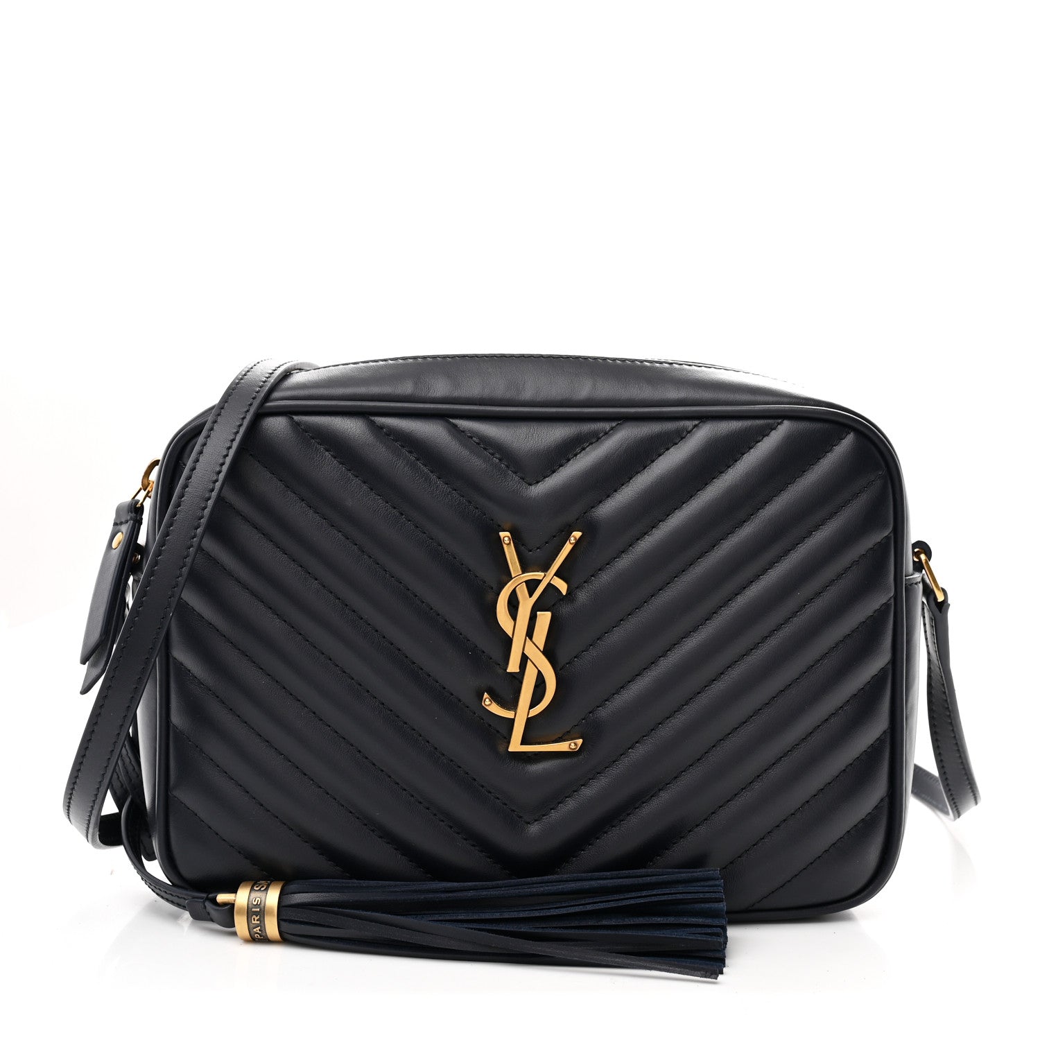 Saint Laurent Calfskin Matelasse Monogram Lou Camera Bag Deep Marine 1 of 10