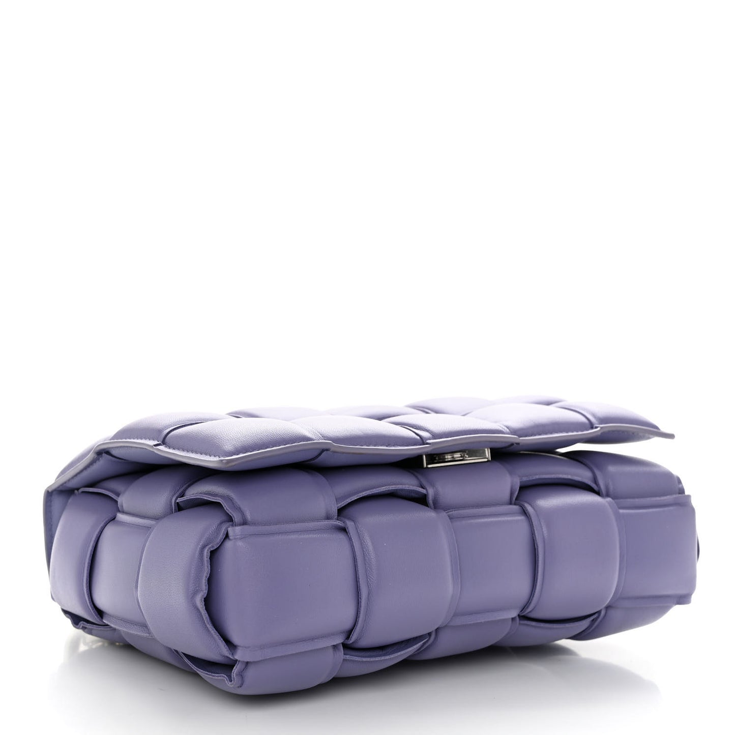 Lambskin Maxi Intreccio Padded Chain Cassette Crossbody Bag Lavender
