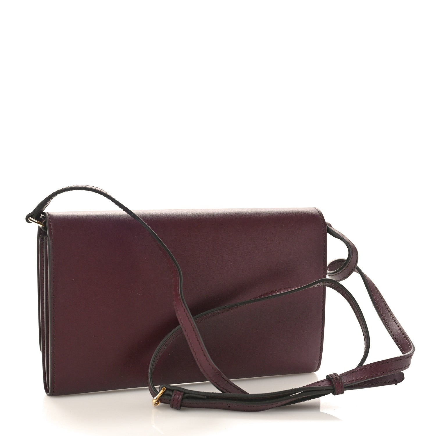 Burberry Calfskin Logo Hazelmere Wallet With Detachable Strap Deep Maroon 3 of 8