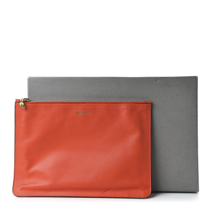 Alexander McQueen Calfskin Skull Zip Pouch Orange 11 of 11
