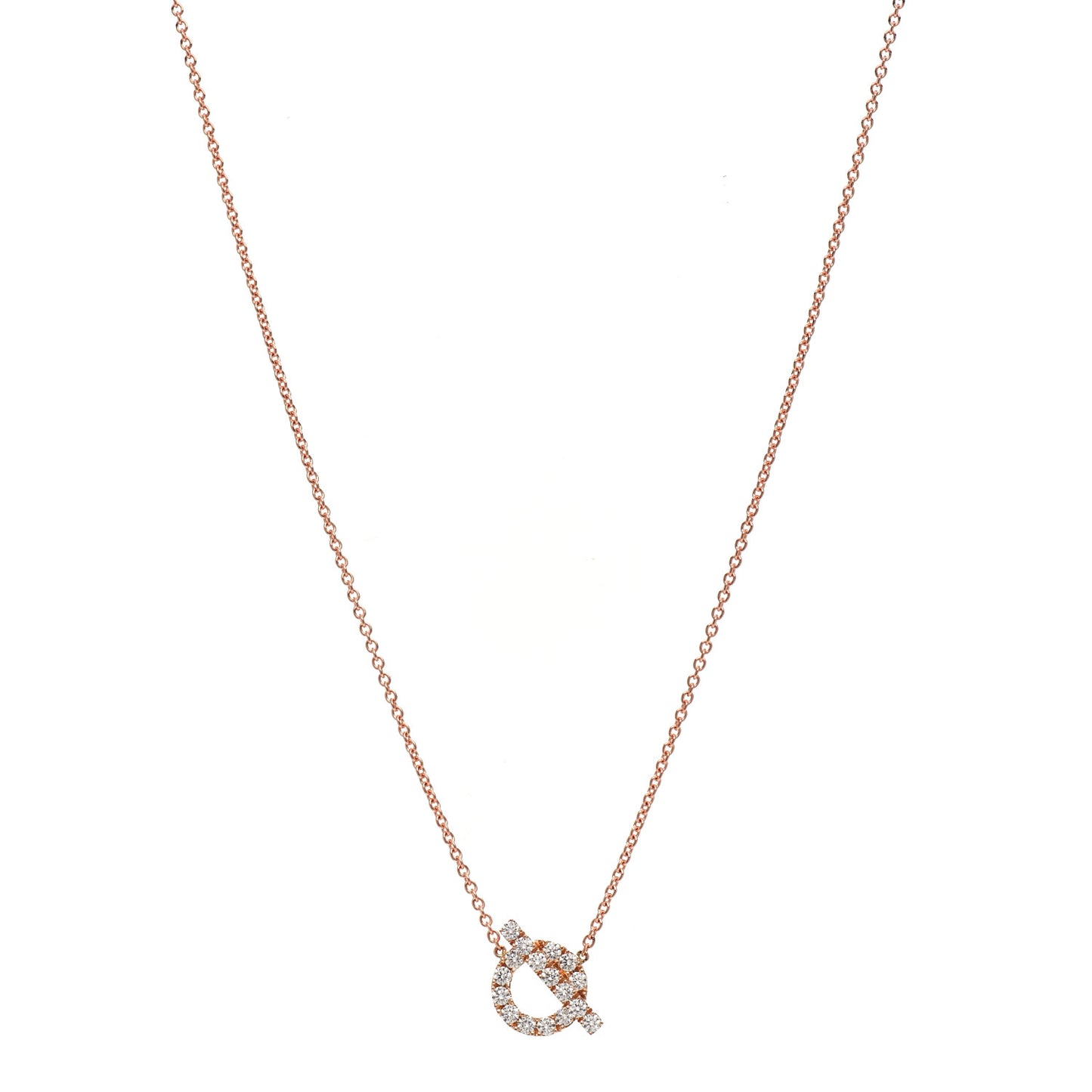 18K Rose Gold Diamond Finesse Pendant Necklace