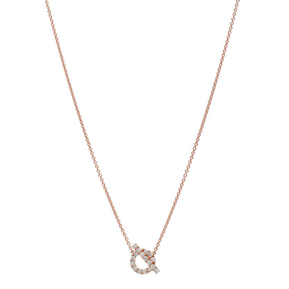 Hermes 18K Rose Gold Diamond Finesse Pendant Necklace 1 of 4
