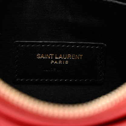 Saint Laurent Grain De Poudre Chevron Monogram Bill Pouch Rouge Eros 6 of 12