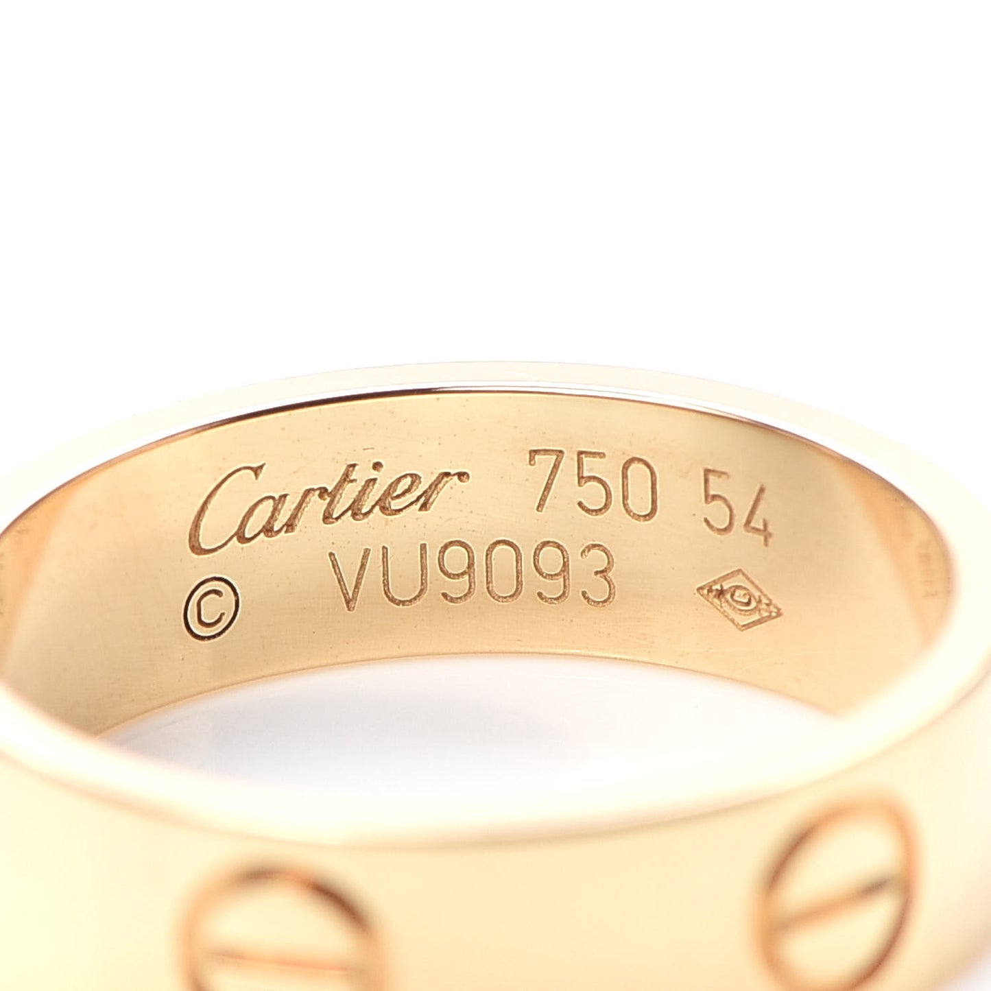 18K Yellow Gold 5.5mm LOVE Ring 54 6.75