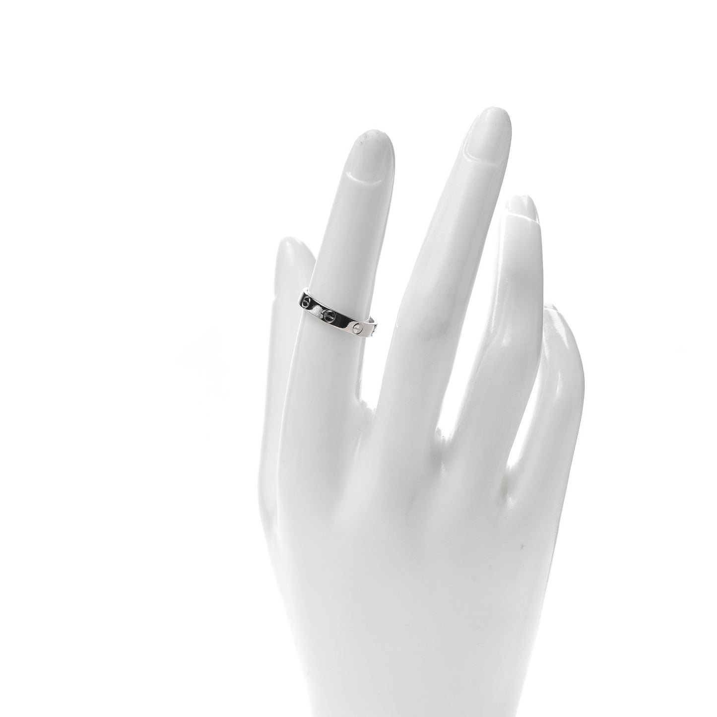 18K White Gold 3.5mm LOVE Wedding Band Ring 53 6.25