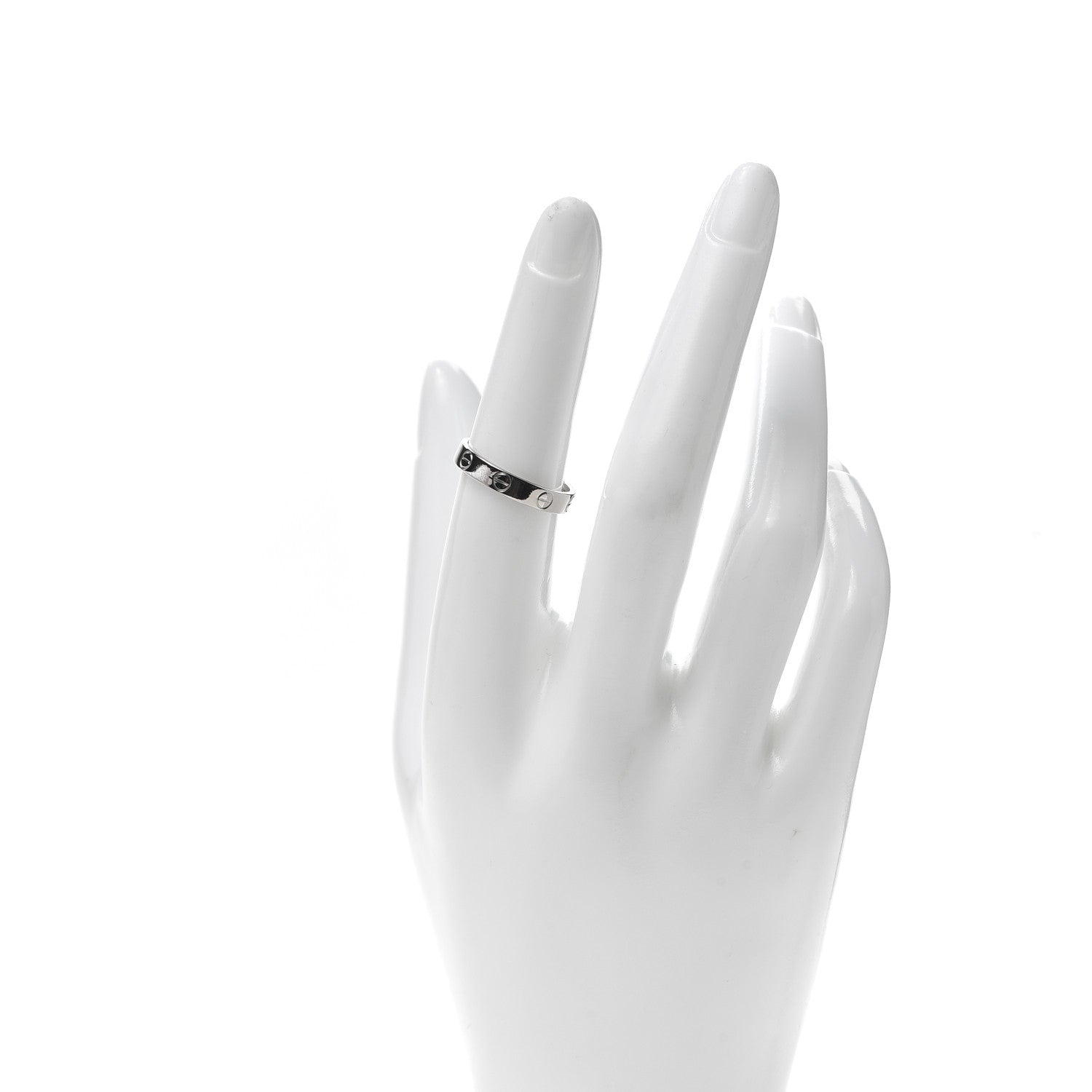 Cartier 18K White Gold 3.5mm LOVE Wedding Band Ring 53 6.25 2 of 4